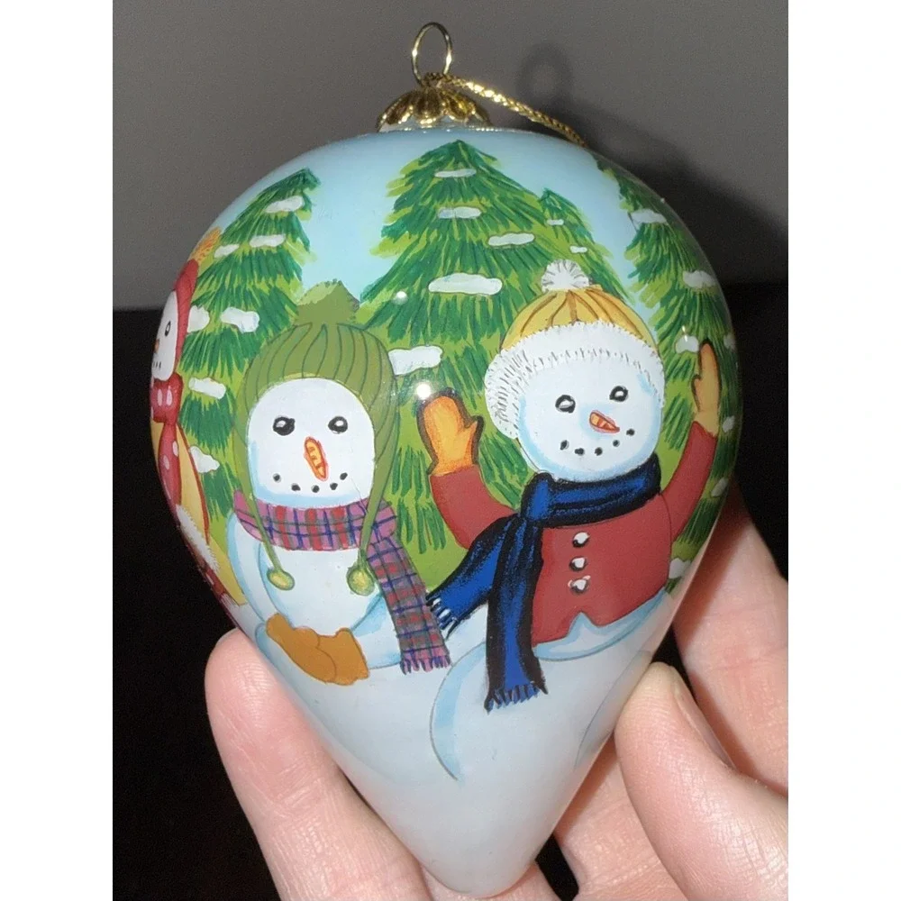 Pier 1 Imports Li Bien Vintage 2004 Hand-painted Teardrop Christmas Ornaments